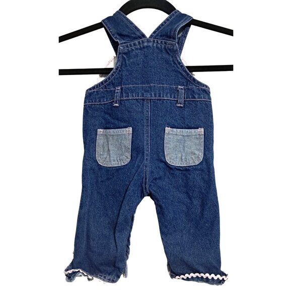 Baby Grand Infant Girls Embroidered Denim Overalls 3-6M - Picture 7 of 11